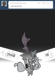 Size: 666x916 | Tagged: safe, artist:egophiliac, princess luna, pony, moonstuck, g4, ask, baby blanket, blanket, comic, falling, female, grayscale, lunar map, map, monochrome, solo, tumblr, woona, woonoggles