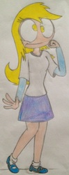 Size: 265x672 | Tagged: safe, artist:the-moonman-of-1997, derpy hooves, human, g4, humanized, traditional art