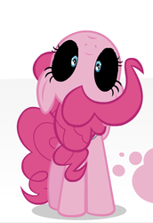 Size: 387x563 | Tagged: safe, pinkie pie, earth pony, pony, g4, my little pony: friendship is magic, too many pinkie pies, creepy, eyes, female, mare, solo, zalgo