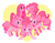 Size: 980x770 | Tagged: dead source, safe, artist:decopinkdingo, pinkie pie, earth pony, pony, g4, too many pinkie pies, clone, duality, female, mare, multeity, pinkamena diane pie, pinkie clone, too much pink energy is dangerous