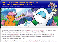 Size: 667x486 | Tagged: safe, idw, official comic, pony, article, interview, katie cook, meta, word of cook