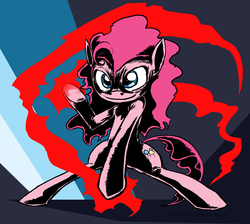 Size: 1155x1034 | Tagged: safe, artist:lordcj, pinkie pie, g4, abstract background, bipedal, full body, solo