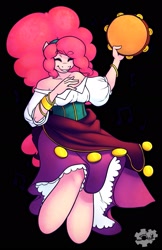 Size: 1241x1920 | Tagged: safe, artist:sheela, pinkie pie, anthro, friendship is witchcraft, g4, clothes, crossover, disney, dress, esmeralda (the hunchback of notre dame), explicit source, gypsy pie, puffy sleeves, the hunchback of notre dame