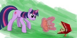 Size: 1413x706 | Tagged: safe, artist:otakuap, twilight sparkle, mimic, pony, g4, book, chair, crossover, female, harry potter (series), magic, solo, stool