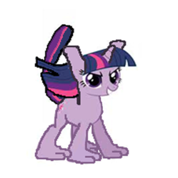 Size: 428x430 | Tagged: safe, artist:luminabalderson, edit, twilight sparkle, mewtwo, g4, crossover, mutant, pokémon, what has science done