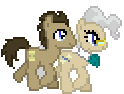Size: 124x94 | Tagged: artist needed, source needed, safe, doctor whooves, mayor mare, time turner, earth pony, pony, g4, animated, cute, desktop ponies, doctorbetes, female, male, mare, mayorable, pixel art, simple background, sprite, stallion, transparent background