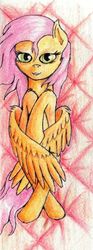 Size: 235x633 | Tagged: safe, artist:vabla, fluttershy, pony, g4, female, solo, traditional art