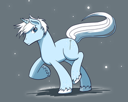 Size: 900x720 | Tagged: safe, artist:kyraenvychan, pony, unicorn, dreamworks, horn, jack frost, ponified, rise of the guardians, unshorn fetlocks