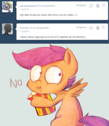 Size: 1281x1471 | Tagged: safe, scootaloo, g4, spanish, tumblr