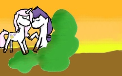 Size: 942x588 | Tagged: safe, artist:luvemiee, fleur-de-lis, rarity, pony, unicorn, g4, 1000 hours in ms paint, crying, female, lesbian, mare, ship:fleurity, shipping