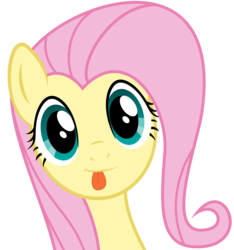 Size: 7250x7750 | Tagged: safe, artist:infinitoa, fluttershy, pony, g4, :p, absurd resolution, cute, female, looking at you, simple background, smiling, solo, tongue out, transparent background, vector