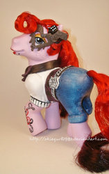 Size: 503x799 | Tagged: safe, artist:okiegurl1981, pony, g3, crossover, customized toy, irl, monster high, operetta, photo, ponified, solo, toy