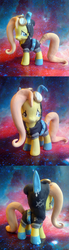 Size: 350x1263 | Tagged: safe, artist:mooncustoms, fluttershy, pegasus, pony, g4, magic duel, bunny ears, clothes, customized toy, dangerous mission outfit, female, goggles, hoodie, irl, mare, photo