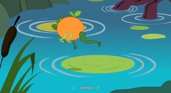 Size: 1551x851 | Tagged: safe, screencap, orange frog, g4, too many pinkie pies, pond, water, youtube caption, youtube link
