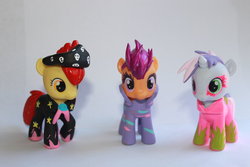 Size: 900x600 | Tagged: safe, artist:emmyzbunny, apple bloom, scootaloo, sweetie belle, g4, brushable, customized toy, cutie mark crusaders, irl, photo, toy