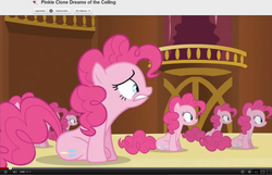 Size: 1278x823 | Tagged: dead source, safe, edit, edited screencap, screencap, pinkie pie, g4, too many pinkie pies, clone, pinkie clone, sad, youtube