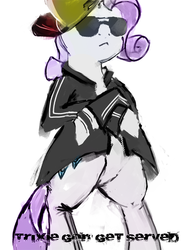 Size: 500x680 | Tagged: safe, artist:doppelgaenger, rarity, pony, g4, 30 minute art challenge, bipedal, solo