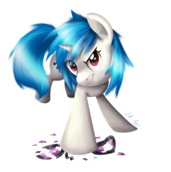 Size: 904x906 | Tagged: safe, artist:tikonka, dj pon-3, vinyl scratch, g4, sunglasses