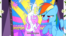 Size: 640x355 | Tagged: safe, screencap, rainbow dash, g4, the return of harmony, youtube caption