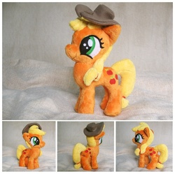 Size: 896x891 | Tagged: safe, artist:spark-strudel, applejack, earth pony, pony, g4, female, filly, irl, photo, plushie, solo