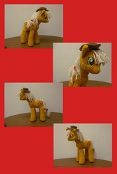 Size: 1300x1928 | Tagged: safe, artist:naturegirl52180, applejack, earth pony, pony, g4, amigurumi, crochet, irl, photo, plushie, solo