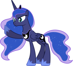 Size: 4250x3830 | Tagged: safe, artist:90sigma, princess luna, alicorn, pony, g4, female, mare, raised hoof, simple background, solo, transparent background, vector