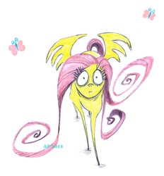 Size: 1280x1377 | Tagged: safe, artist:dracunnum, fluttershy, g4, style emulation, tim burton