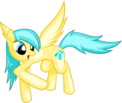 Size: 900x761 | Tagged: safe, artist:yenshin, sunshower raindrops, pegasus, pony, g4, female, mare, simple background, solo, spread wings, transparent background, wings