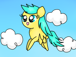 Size: 793x597 | Tagged: safe, artist:mysticvulpix, sunshower raindrops, g4, chibi, cloud, cloudy