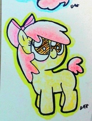 Size: 500x657 | Tagged: safe, artist:danadyu, apple bloom, g4, adorabloom, cute, traditional art, weapons-grade cute