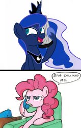 Size: 511x803 | Tagged: safe, pinkie pie, princess luna, g4, exploitable meme, luna phone meme, meme