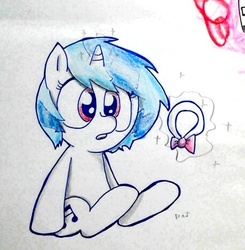 Size: 457x466 | Tagged: safe, artist:danadyu, dj pon-3, vinyl scratch, pony, g4, female, solo, traditional art