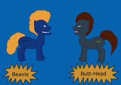 Size: 1280x900 | Tagged: safe, artist:mostwanted06, earth pony, pony, beavis, beavis and butthead, butthead, duo, duo male, male, ponified