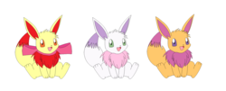 Size: 1768x712 | Tagged: safe, apple bloom, scootaloo, sweetie belle, eevee, g4, crossover, cutie mark crusaders, pokémon