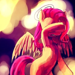 Size: 1000x1000 | Tagged: safe, artist:mewball, fluttershy, pony, g4, female, halo, solo