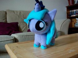 Size: 900x675 | Tagged: safe, artist:lunaisbestestpony, princess luna, pony, g4, chibi, cute, female, filly, irl, photo, plushie, solo, woona