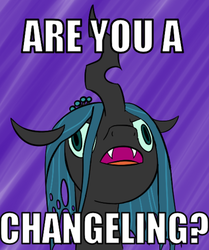 Size: 491x586 | Tagged: artist needed, safe, queen chrysalis, changeling, g4, are you a wizard, derp, faic, image macro, solo