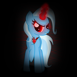 Size: 2000x2000 | Tagged: safe, artist:snowy-breeze, trixie, g4, magic duel, alicorn amulet, glowing eyes, smiling