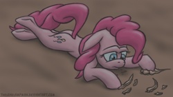 Size: 1366x768 | Tagged: safe, artist:thelonelampman, pinkie pie, g4, too many pinkie pies, crying, sad