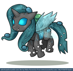 Size: 500x490 | Tagged: safe, fluttershy, changeling, g4, askchrysalis, female, flutterling, solo