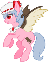 Size: 253x320 | Tagged: safe, artist:thecompleteanimorph, bat pony, vampire, ponified, remilia scarlet, touhou