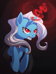 Size: 718x943 | Tagged: safe, artist:miraveldi, trixie, pony, unicorn, g4, alicorn amulet, cape, clothes