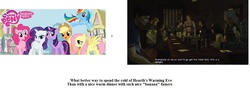 Size: 1314x478 | Tagged: safe, applejack, fluttershy, pinkie pie, rainbow dash, rarity, twilight sparkle, duck, g4, andrew st john, brenda st john, clementine (walking dead), danny st john, katjaa, kenny, larry is an asshole, lilly caul, suddenly cannibals, text, the walking dead