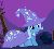 Size: 349x315 | Tagged: safe, edit, edited screencap, screencap, trixie, pony, unicorn, g4, magic duel, animated, annoyed grunt, cape, clothes, d'oh, faceplant, female, hat, mare, tripsie, trixie's cape, trixie's hat, zas
