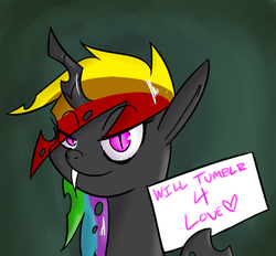 Size: 494x459 | Tagged: safe, rainbow dash, changeling, g4, ask, changelingified, dashling, female, solo