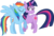 Size: 1286x864 | Tagged: safe, artist:beatnikzombeez, rainbow dash, twilight sparkle, pegasus, pony, unicorn, g4, cheek kiss, duo, female, kissing, lesbian, mare, ship:twidash, shipping, simple background, transparent background, unicorn twilight