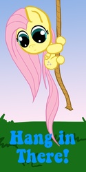 Size: 616x1230 | Tagged: safe, artist:zackira, fluttershy, pegasus, pony, g4, cute, hang in there, shyabetes, solo