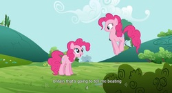 Size: 1581x855 | Tagged: safe, screencap, pinkie pie, g4, youtube caption, youtube link