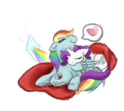 Size: 1280x1152 | Tagged: dead source, safe, artist:artsyzard, rainbow dash, rarity, pegasus, pony, unicorn, g4, female, lesbian, mare, ship:raridash, shipping, simple background, snuggling, transparent background