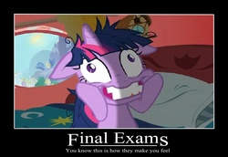 Size: 2400x1650 | Tagged: safe, artist:heroman4b3, twilight sparkle, g4, exam, final exam, finals, insanity, test